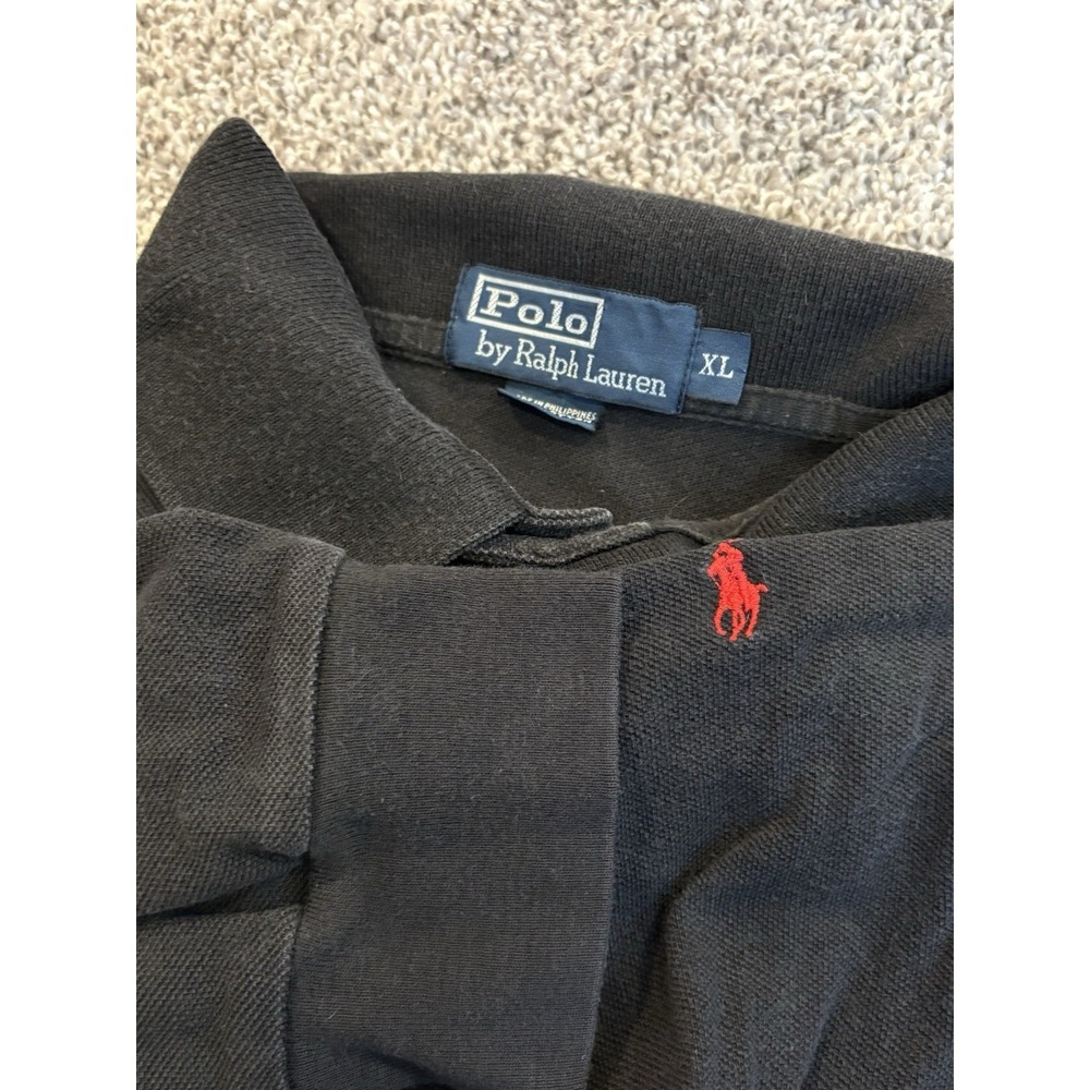 Polo Ralph Lauren Men's 100% Cotton Long Sleeve Black Polo Size XL
